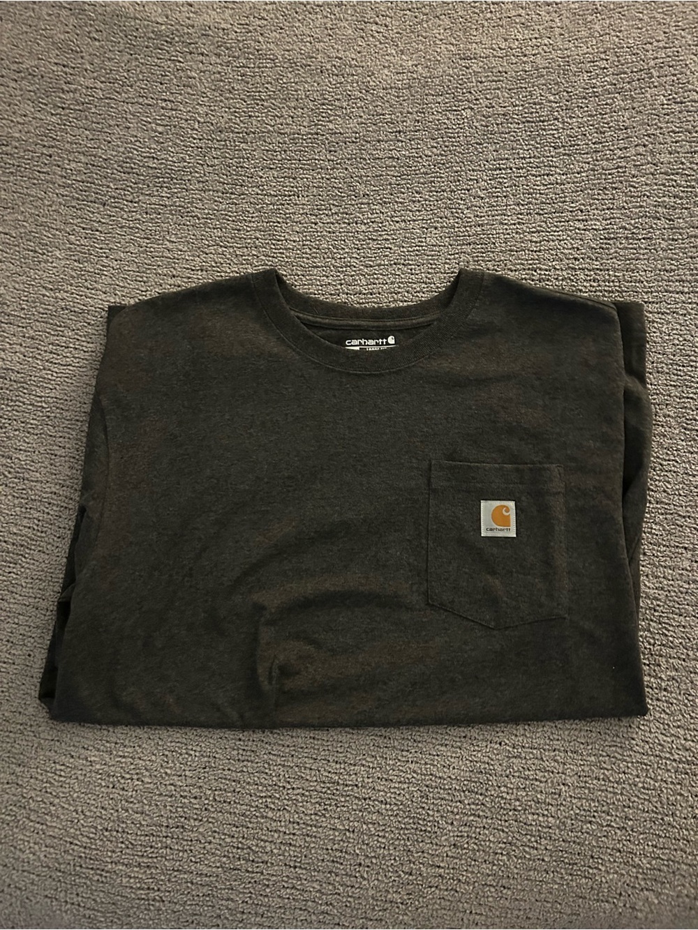 Carhartt Pocket Tee in Dark Charcoal with Logo Patch